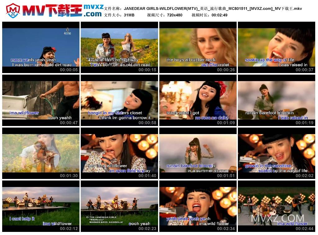 JANEDEAR GIRLS-WILDFLOWER(MTV)_英语_流行歌曲_MC801511